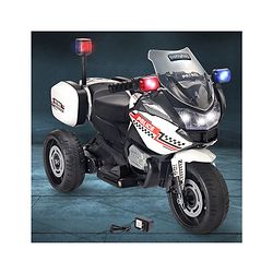 Babyhug Battery Operated Three Wheel Ride on Bike White | With Music & Lights| Pre-loaded Music with USB & AUX| Easy to Assemble| Comfortable Seat| Easy to Operate| Rechargeable Battery