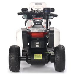 Babyhug Battery Operated Three Wheel Ride on Bike White | With Music & Lights| Pre-loaded Music with USB & AUX| Easy to Assemble| Comfortable Seat| Easy to Operate| Rechargeable Battery