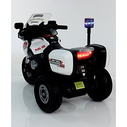 Babyhug Battery Operated Three Wheel Ride on Bike White | With Music & Lights| Pre-loaded Music with USB & AUX| Easy to Assemble| Comfortable Seat| Easy to Operate| Rechargeable Battery