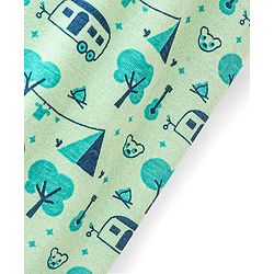 Babyhug Cotton Knit Pyjama Trees Printed - Light Green