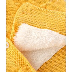 Babyhug Knit Full Sleeves Heart Print Sweater - Yellow