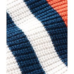 Babyhug Full Sleeves Sweater Set Striped - Navy Blue