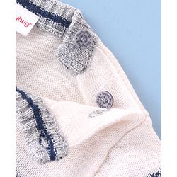 Babyhug Cotton Knit Full Sleeves Sweater Set Cable Knit Design- Grey