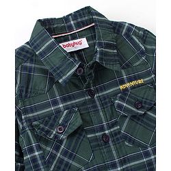 Babyhug 100% Cotton Woven Full Sleeves Checked Shirt - Green