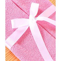 Babyhug Hooded Towel With Princess Embroidery - Pink