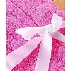 Babyhug Hooded Towel With Elephant Embroidery - Pink