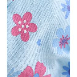 Babyhug 100% Cotton Knit Mittens & Booties Floral Print - Blue