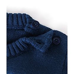 Babyhug Full Sleeves Sweater Set with Chevron Design - Navy Blue