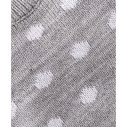 Babyhug Knitted Full Sleeves Polka Dots Design Sweater Set - Grey