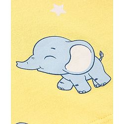 Babyhug Cotton Jersey Full Sleeves Night Suit Elephant Print - Yellow