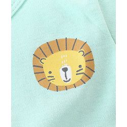 Babyhug 100% Cotton Knit Half Sleeves Front Open Vest Stripes & Jungle Print Pack of 3 - Yellow & Blue