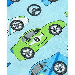 Babyhug Cotton Jersey Full Sleeves Night Suit Car Print - Blue