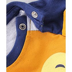 Babyhug Cotton Knit Full Sleeves Night Suit with Animal Print - Blue