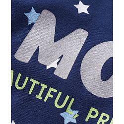 Babyhug Cotton Knit Full Sleeves Night Suit Text & Star Print - Blue