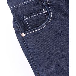 Babyhug Cotton Spandex Capri Length Stretchable Solid Jeans - Dark Blue