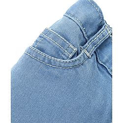 Babyhug Denim Washed Full Length With Stretch Jeans Solid Colour Fly With Zipper - Light Blue
