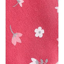 Babyhug Cotton Full Length Diaper Pants Stripes & Floral Print Pack of 3- Pink & Red