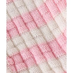 Babyhug Full Sleeves Baby Sweater Set with Cap & Booties Striped Design - Pink
