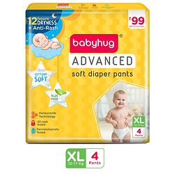 Babyhug Advanced Pant Style Diaper Extra Large (XL) - 4 Pieces