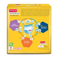 Babyhug Advanced Pant Style Diaper Extra Large (XL) - 4 Pieces