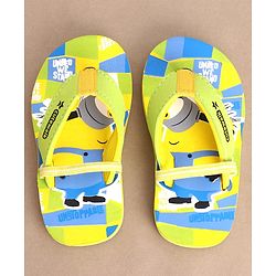 Cute Walk by Babyhug Slip On Flip Flops Minions Print - Yellow