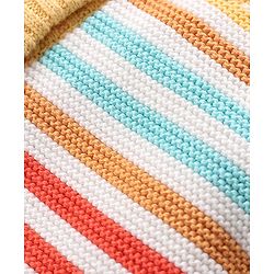 Babyhug Organic Cotton Full Sleeves Striped Baby Sweater Set with Cap - Multicolor