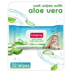 Babyhug Wet Wipes with Aloe Vera - 72 Pieces