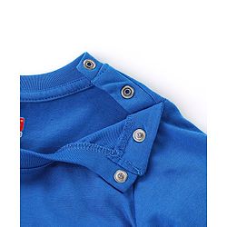 Babyhug 100% Cotton Knit Full Sleeves T-Shirt with Giraffe Print - Blue