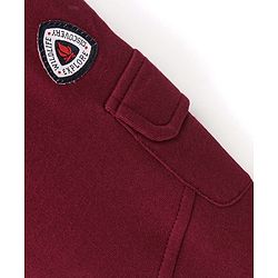 Babyhug Cotton Looper Knit Full Length Lounge Pants Text Print - Maroon