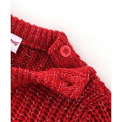 Babyhug Knit Full Sleeves Sweater Cable Knit Design - Red
