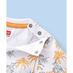 Babyhug Cotton Half Sleeves T-Shirt Tiger Print- White