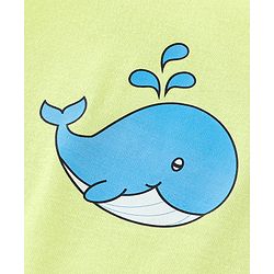 Babyhug 100% Cotton Knit Sleeveless Striped Sandos Whales Print Pack of 3 - Multicolour