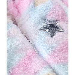 Babyhug Full Sleeves Winter Wear Tie Dye Hooded Romper - Pink Blue & White