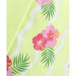 Babyhug 100% Cotton Cap Mittens And Booties Floral Print - Green