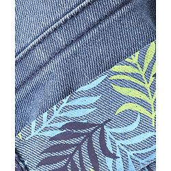 Babyhug Cotton Full Length Denim with Stretch Jeans Leafs Print Fly With Zipper - Blue