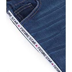 Babyhug Cotton Spandex Full Length Stretchable Washed Jeans - Blue