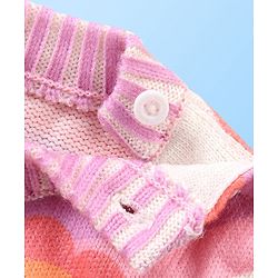 Babyhug Knit Pullover Flower Design - Multicolor