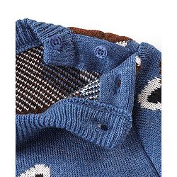 Babyhug Full Sleeves Fox Design Pullover - Blue