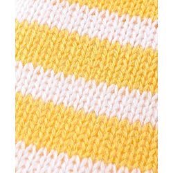 Babyhug Fleece Knit Footed Woollen Pant with Stripes Design - Yellow