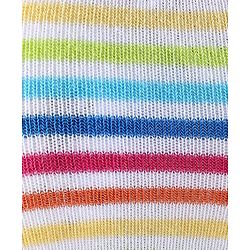 Cutewalk by Babyhug Non Terry Footed Anti Bacterial Striped Tights - White & Pink