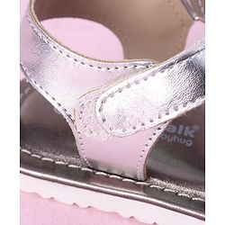 Cute Walk by Babyhug Velcro Closure Formal & Party Wear Sandals - Silver (Strap Logo May Vary)