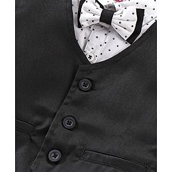 Babyhug Cotton Woven Blend Full Sleeves Polka Dot Print Party Suit- White & Black