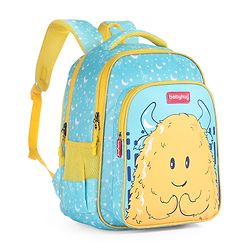 Babyhug Cute Monster School Backpack Blue - Height 16 Inches