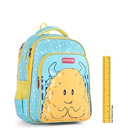 Babyhug Cute Monster School Backpack Blue - Height 16 Inches