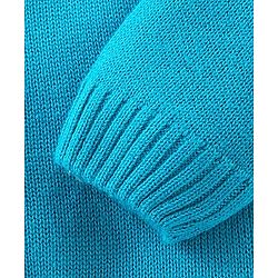 Babyhug Knit Full Sleeves Colour Block Sweater - Mint Blue & Green
