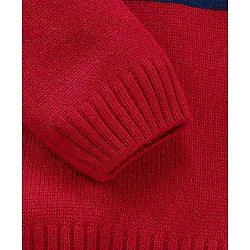 Babyhug Knit Full Sleeves Sweater With Stripe Design - Red