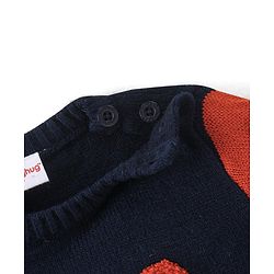 Babyhug Full Sleeves Baby Sweater Set Foxy Design - Navy Blue