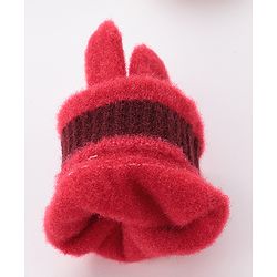 Babyhug Gloves With Bear Patch - Red