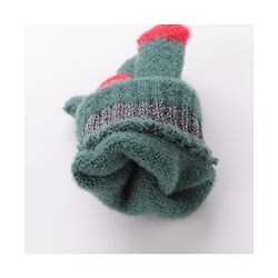 Babyhug Woolen Gloves Pair Smiley Design - Green