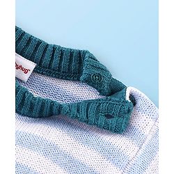 Babyhug Full Sleeves Sweater Set with Cap Stripes Design - Blue